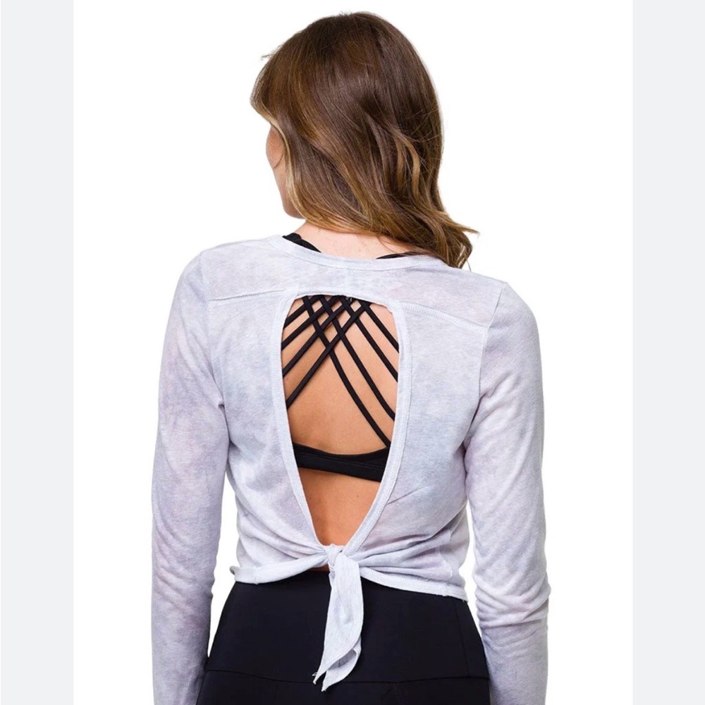 Onzie Long Sleeve Tie-Back Crop Top